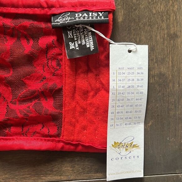 NWT Daisy corsets Lavish Red Sheer Lace Underwire Waist Cincher Corset - Picture 10 of 15